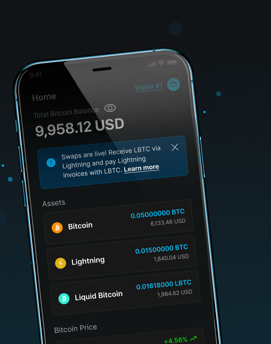 The Blockstream app running on a phone